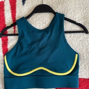 Fabletics Blue and Yellow Sports Bra